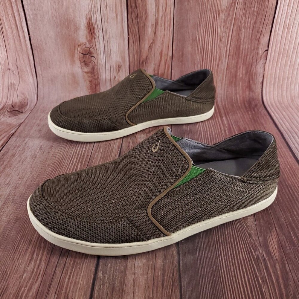 Olukai Nohea Mesh Mens Size 13 Brown Casual Comfort Slip On Shoes Loafers